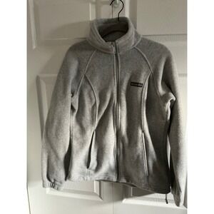 Columbia Fleece Jacket Full Zip Gray Women's Size Small Stand Collar Outdoor